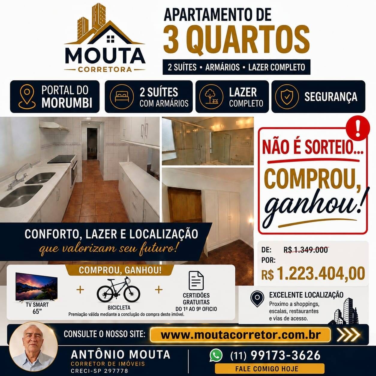 Apartamento reformado de 140 m² no Portal do Morumbi — foto principal