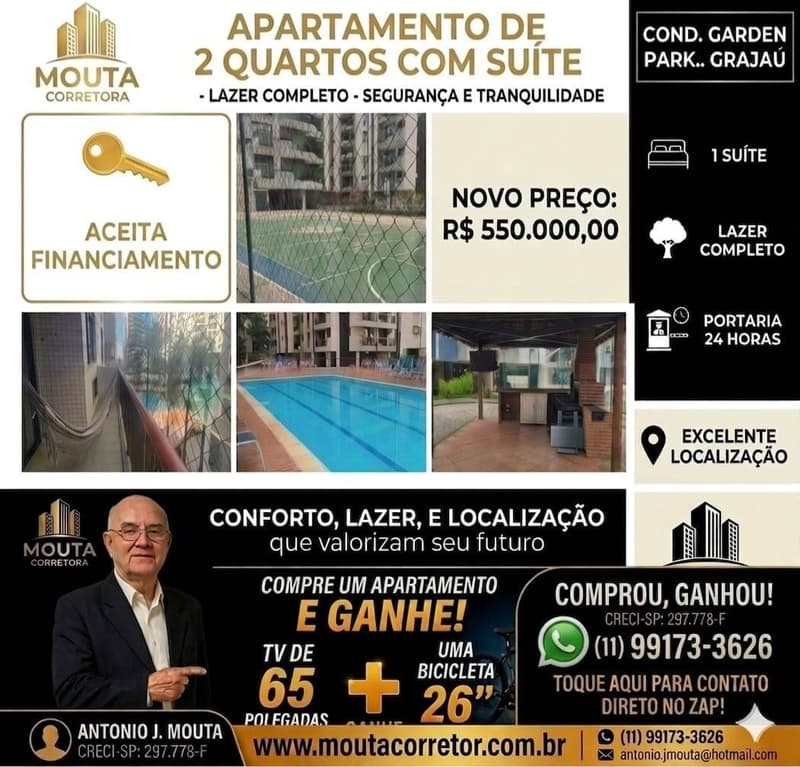 Apartamento garden de 77 m² no Grajaú — Grajau, Rio de Janeiro